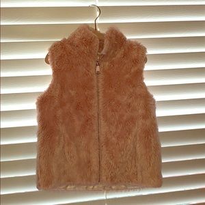 Mauve Pink Faux Fur Zipper Vest (Kids Sz 4/5 y/o)